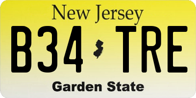 NJ license plate B34TRE