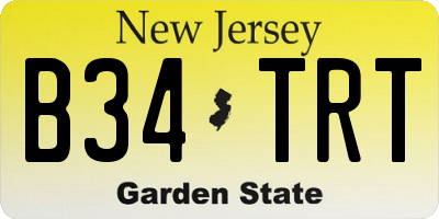 NJ license plate B34TRT