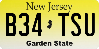 NJ license plate B34TSU