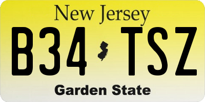 NJ license plate B34TSZ