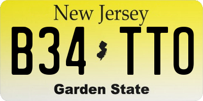 NJ license plate B34TTO
