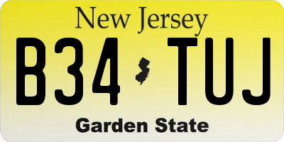NJ license plate B34TUJ