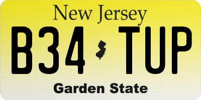 NJ license plate B34TUP