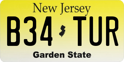 NJ license plate B34TUR