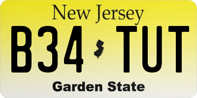 NJ license plate B34TUT
