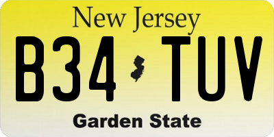 NJ license plate B34TUV