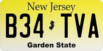NJ license plate B34TVA