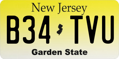 NJ license plate B34TVU