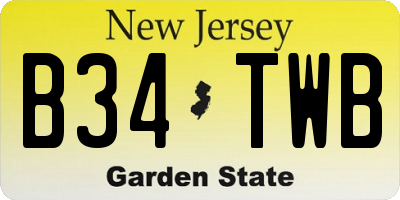 NJ license plate B34TWB