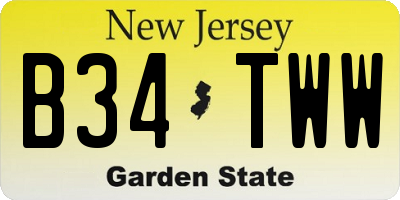 NJ license plate B34TWW