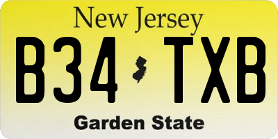 NJ license plate B34TXB