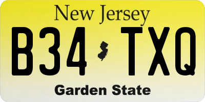 NJ license plate B34TXQ