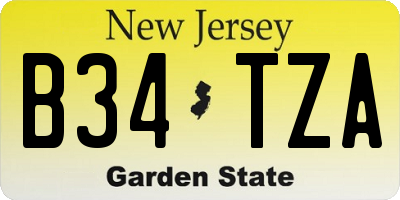 NJ license plate B34TZA
