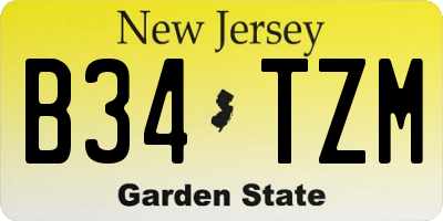 NJ license plate B34TZM