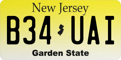 NJ license plate B34UAI