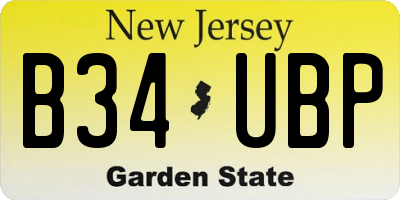 NJ license plate B34UBP