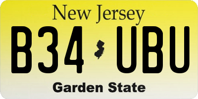 NJ license plate B34UBU
