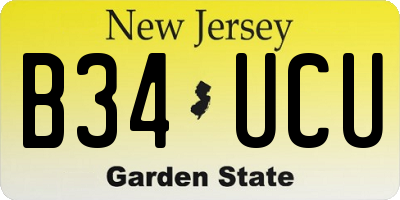 NJ license plate B34UCU