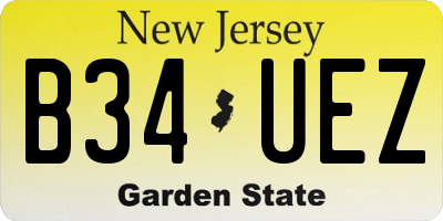 NJ license plate B34UEZ