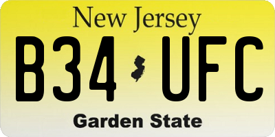 NJ license plate B34UFC
