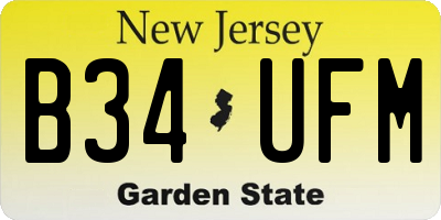 NJ license plate B34UFM