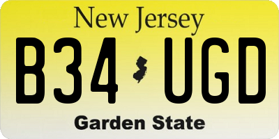 NJ license plate B34UGD