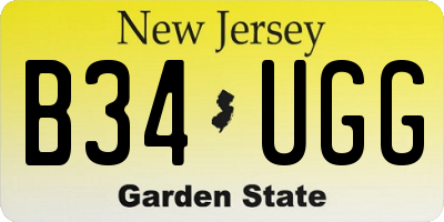 NJ license plate B34UGG