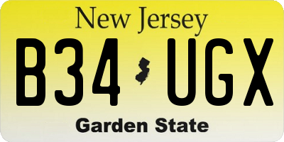 NJ license plate B34UGX