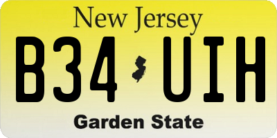 NJ license plate B34UIH