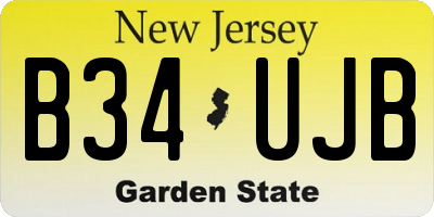 NJ license plate B34UJB
