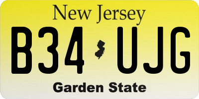 NJ license plate B34UJG