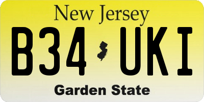 NJ license plate B34UKI
