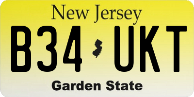 NJ license plate B34UKT
