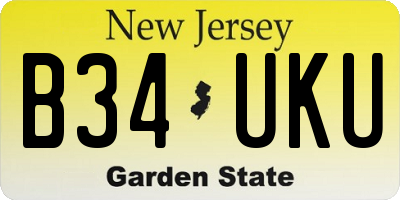 NJ license plate B34UKU
