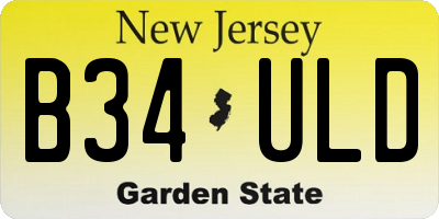 NJ license plate B34ULD