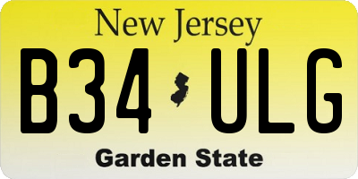 NJ license plate B34ULG