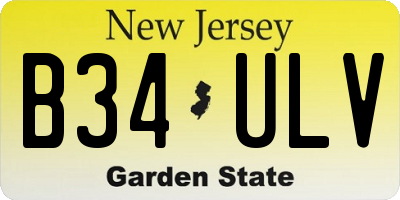 NJ license plate B34ULV