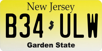 NJ license plate B34ULW