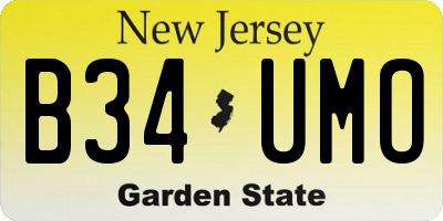 NJ license plate B34UMO