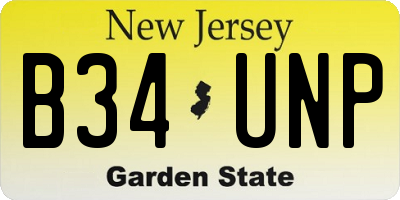 NJ license plate B34UNP