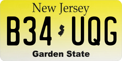 NJ license plate B34UQG