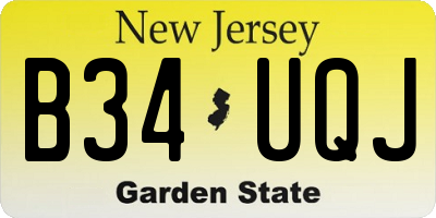 NJ license plate B34UQJ