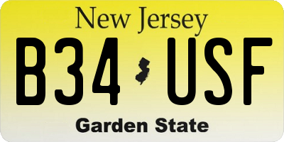 NJ license plate B34USF