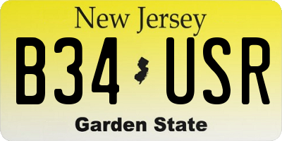 NJ license plate B34USR