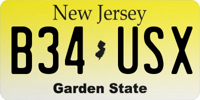 NJ license plate B34USX