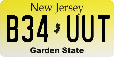 NJ license plate B34UUT