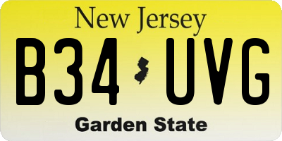 NJ license plate B34UVG