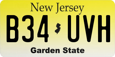 NJ license plate B34UVH