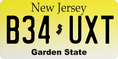 NJ license plate B34UXT