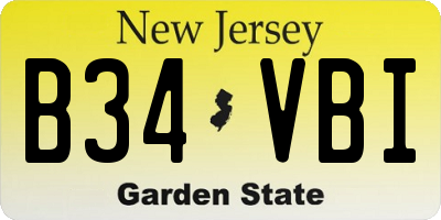 NJ license plate B34VBI